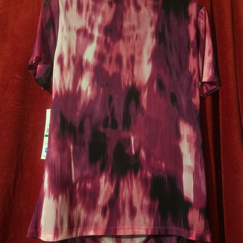 Calvin Klein Women's Tie-Dye Blouse - Black and Pink